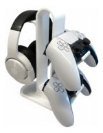 Suporte Gamer 2 Controles PS5/Xbox + Headset Fone – Organizador Vertical Universal