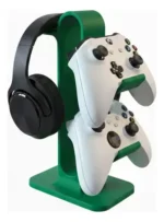 Suporte Gamer 2 Controles PS5/Xbox + Headset Fone – Organizador Vertical Universal