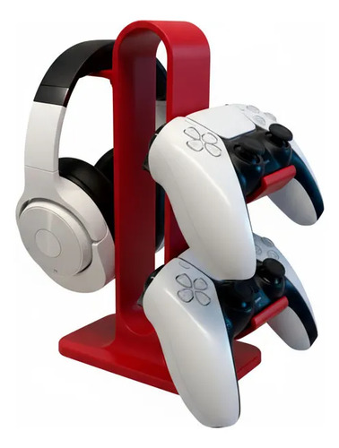 Suporte Gamer 2 Controles PS5/Xbox + Headset Fone – Organizador Vertical Universal