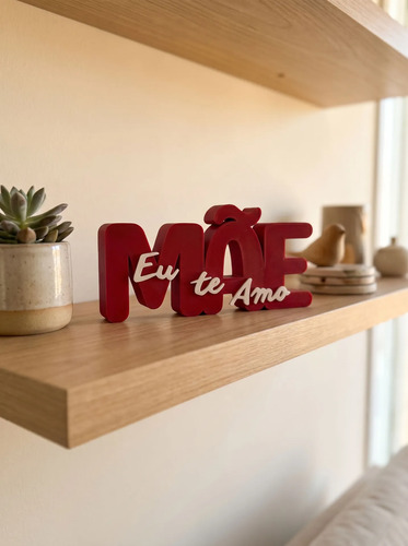 Letreiro Decorativo Mãe Eu Te Amo — Presente Dia das Mães
