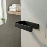 Suporte Papel Higiênico Adesivo de Parede sem Furos – Preto/Branco